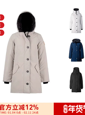 【甄品精选】CANADA GOOSE 女士中长款大衣鸭绒连帽羽绒服 2580W
