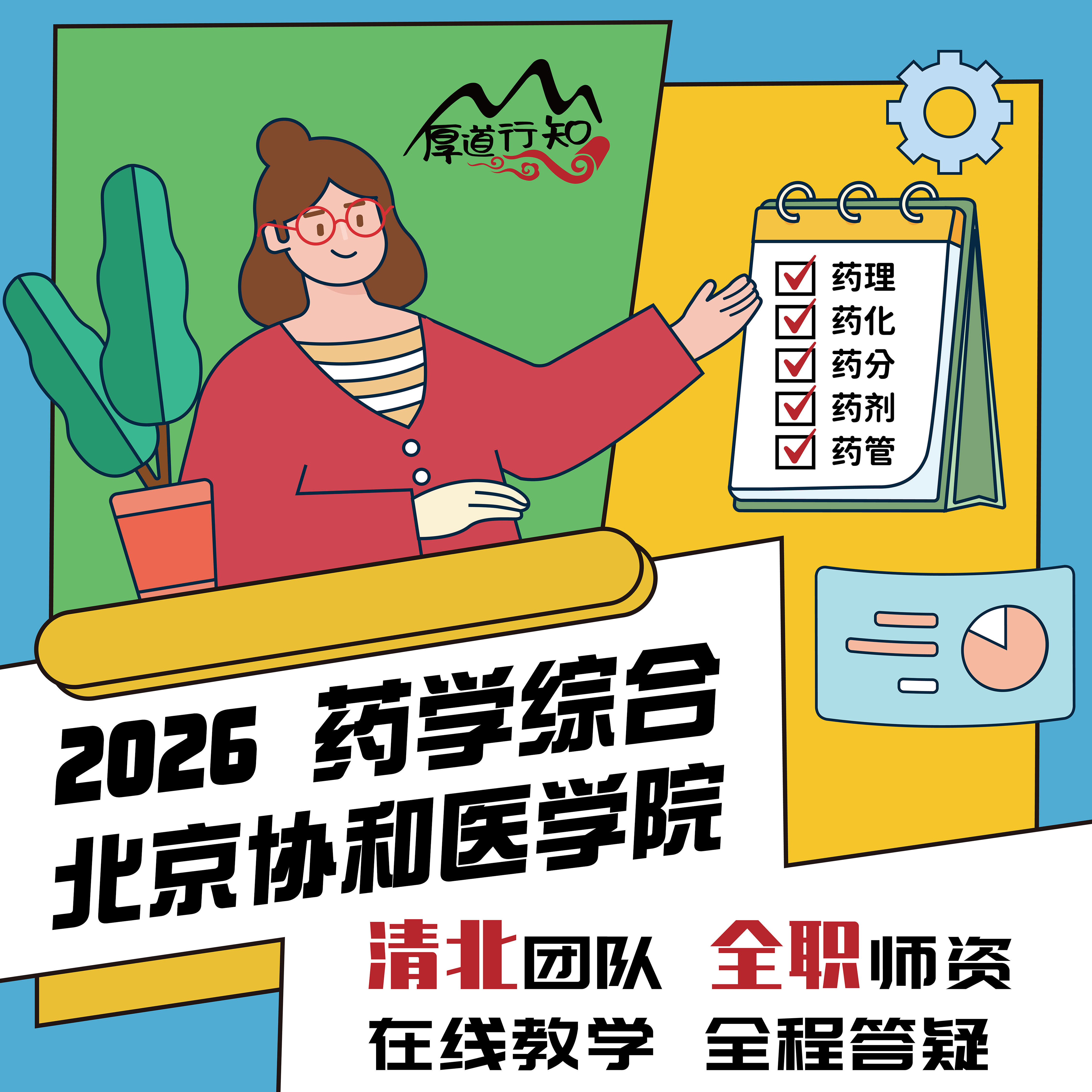 【厚道行知】北京协和医学院349药学综合27预售 药学考研网课真题