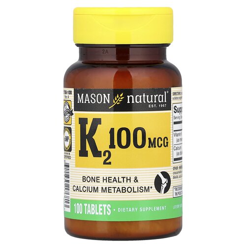 美国Mason Natural维生素K2骨骼健康和钙代谢100片