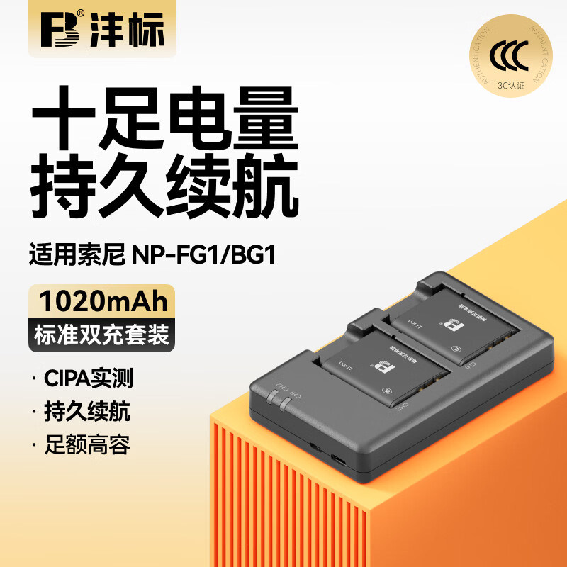 沣标NP-FG1/BG1相机电池适用索尼W300 HX5C H10 WX1 T100 H90 HX30 hx9 WX10 T20 H3 H9 H20 H50 WX1 HX10H70