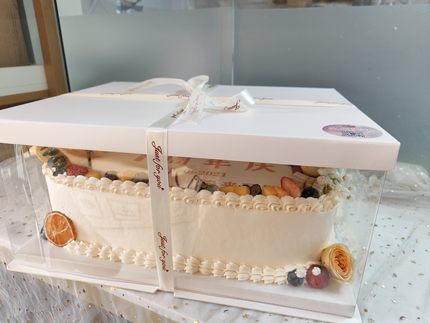 新款精品长方形蛋糕盒透明超大生日庆典16.18.20.24 寸包装盒包邮