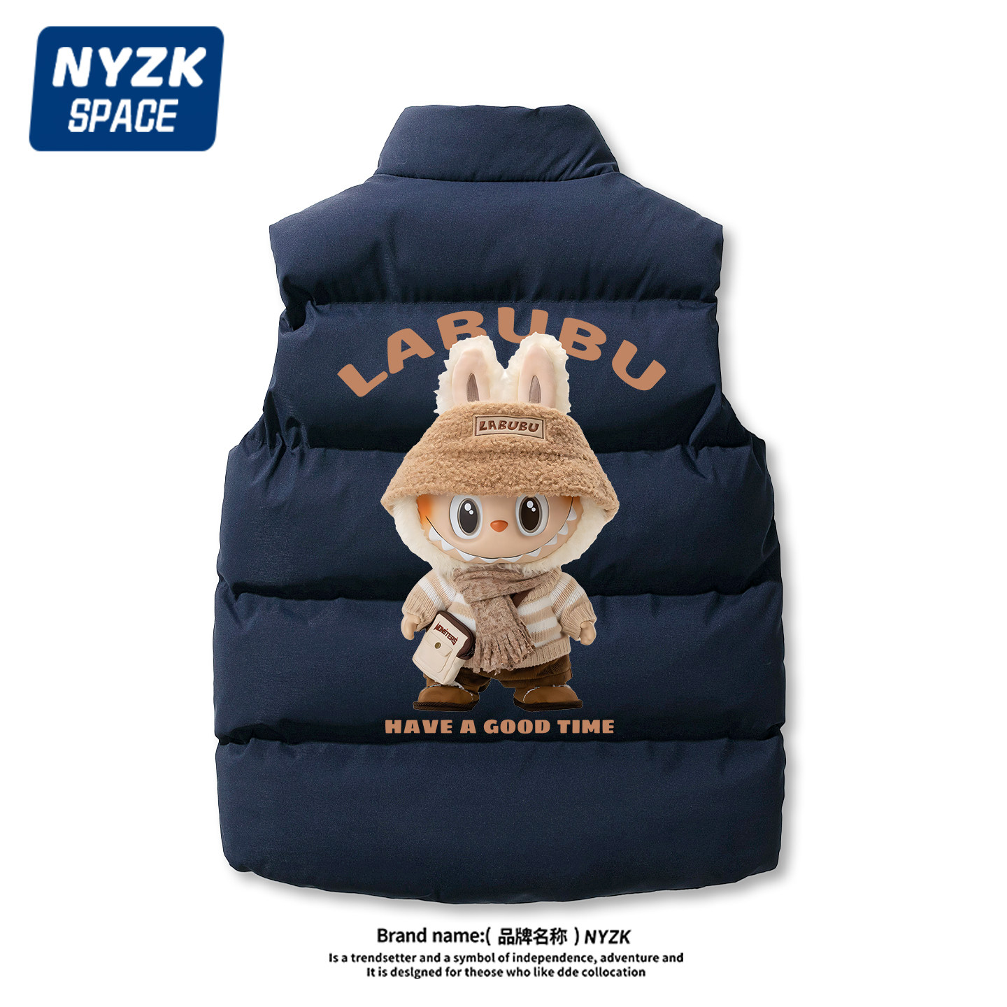 Nyzk拉布布羽绒棉马甲男款秋冬加厚保暖时髦潮流大码运动背心外穿,男装,常规马甲,淘宝优惠券,粉丝福利购,淘宝优惠卷