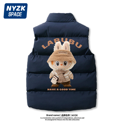 拉布布羽绒棉马甲男大码运动背心