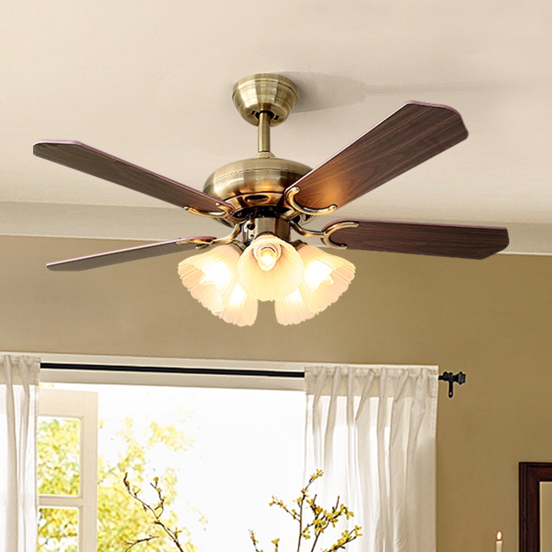 美式风扇灯餐厅吊扇灯一体简约吸