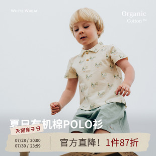 纯棉宝宝薄短袖 whitewheat儿童2025夏季 男女童休闲polo衫 新款 短袖