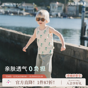 男女童休闲上衣薄款 儿童纯棉百搭无袖 背心 新款 whitewheat2025夏季