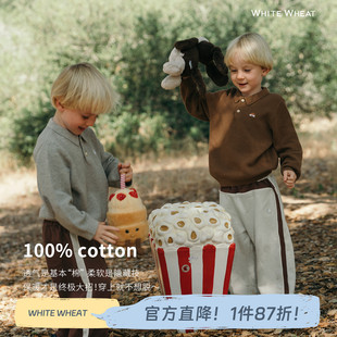 whitewheat儿童2025秋季 新款 毛衣秋季 polo休闲纯棉男女童针织衫