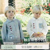 上衣男女童休闲衬衣春秋宝宝纯棉衬衫 whitewheat儿童26春秋季 新款