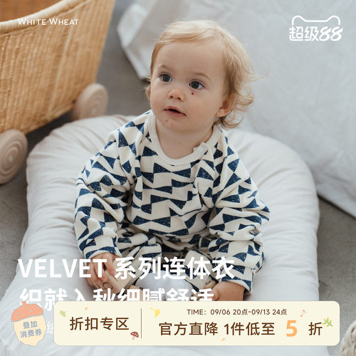 whitewheat天鹅绒连体衣