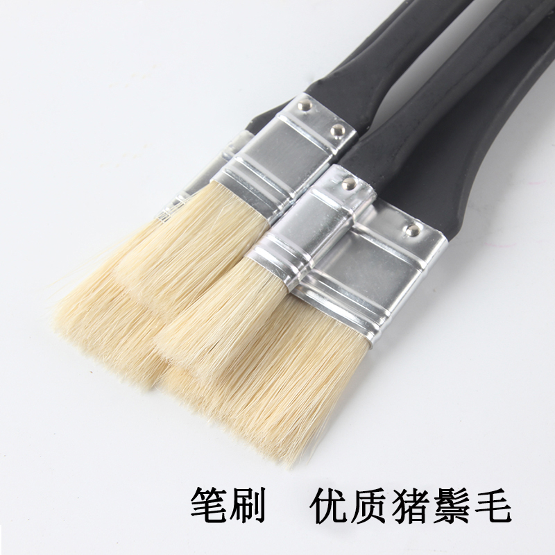 笔刷子单支排水粉笔板刷猪鬃美术生专业颜料绘画底纹油画国画丙烯画笔学生用手绘墙绘长杆平头大中小号毛笔刷