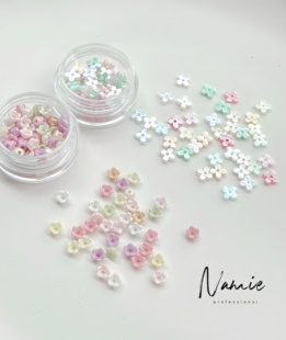 Namie 韩系ins风奶油色系珠光可爱小花小桂花美甲饰品指甲装饰