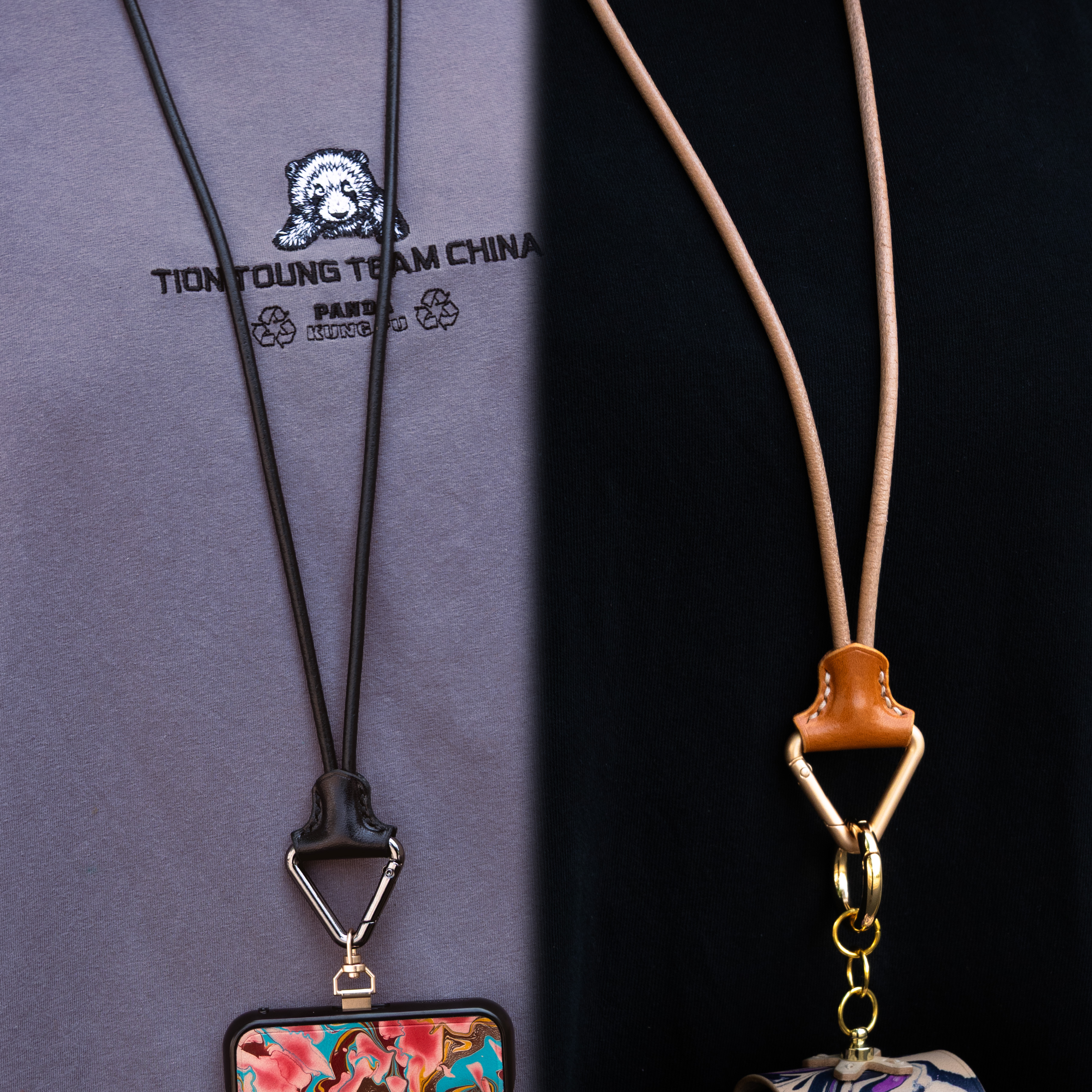 大橙手工手机壳防摔牛皮绳原创设计复古挂脖饰钥匙圈多功能礼物