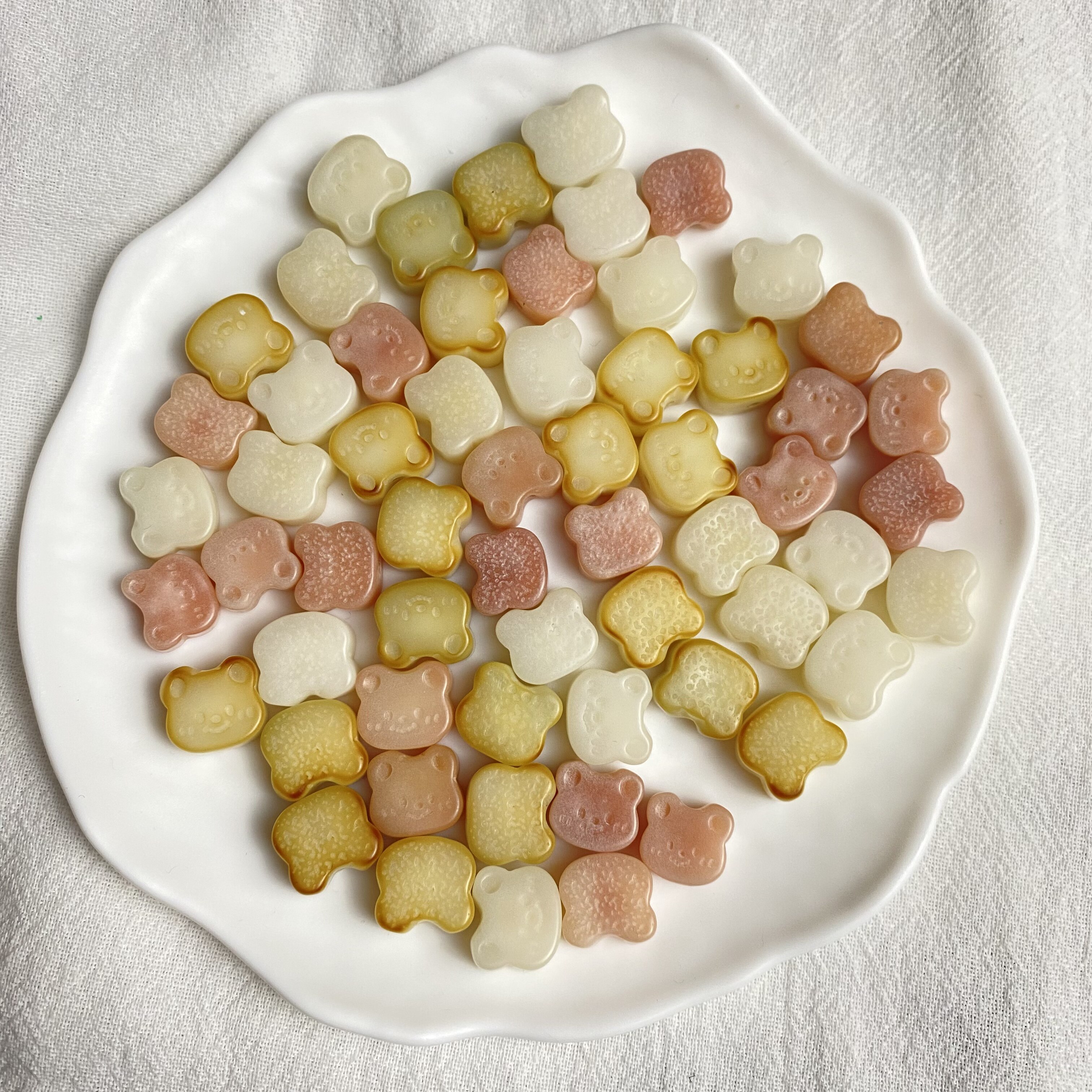 菩提根雕刻奶油小熊配件文玩DIY配饰材料手工项链佛珠手链手串