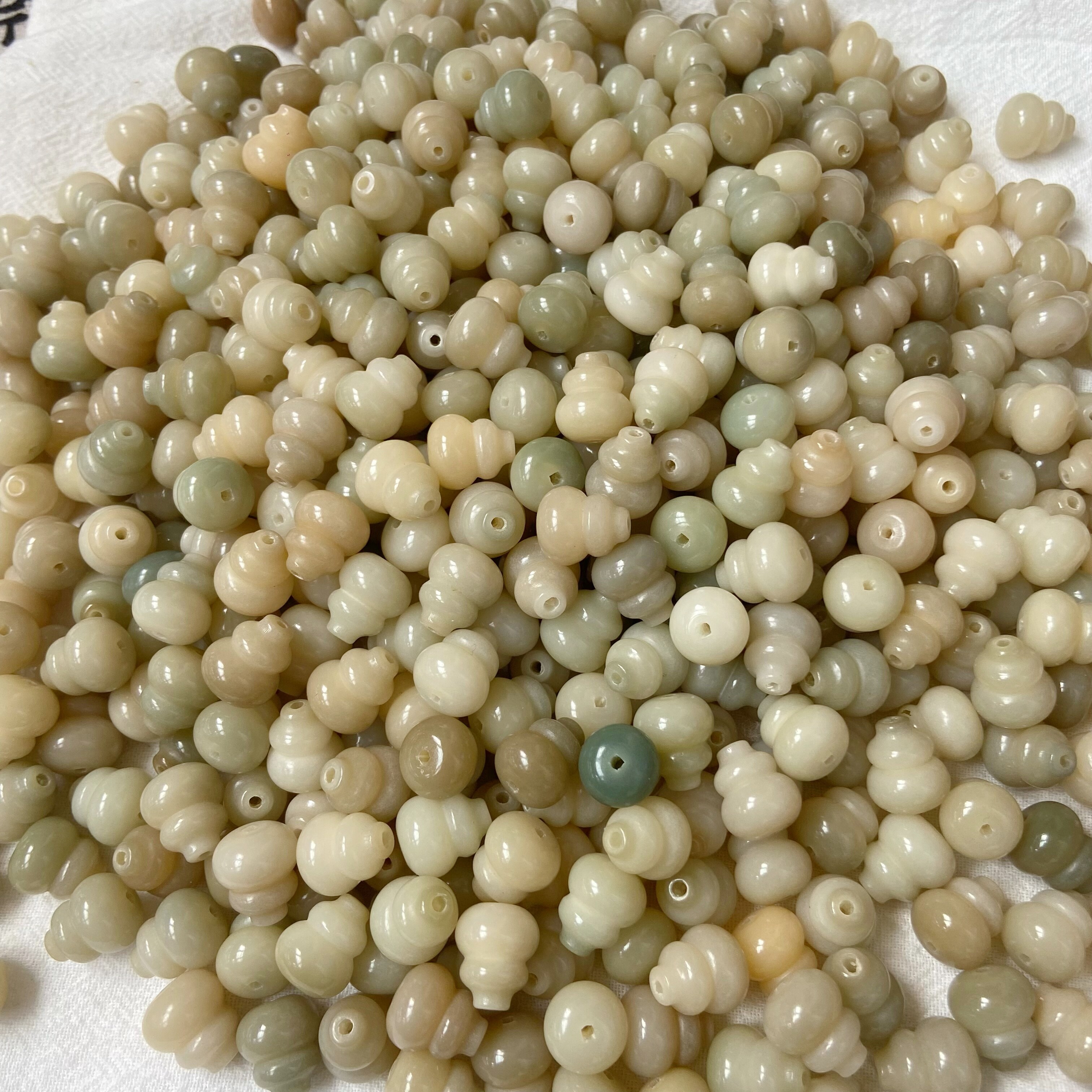天然绿色葫芦菩提根散珠DIY配饰菩提手串佛珠文玩吊坠挂件串珠