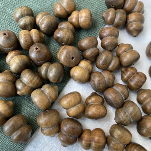 绿檀胖葫芦散珠约19mm*16mm