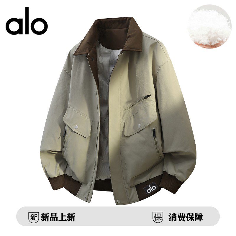 官方奥特莱斯品牌折扣 情侣冬季羽绒服男翻领90白鸭绒夹克外套