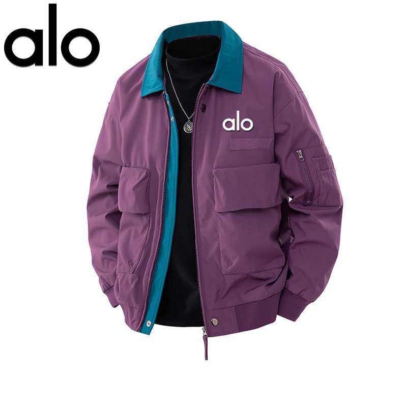 官方奥特莱斯】alo潮牌 秋季潮流新款时尚百搭运动风翻领夹克外套