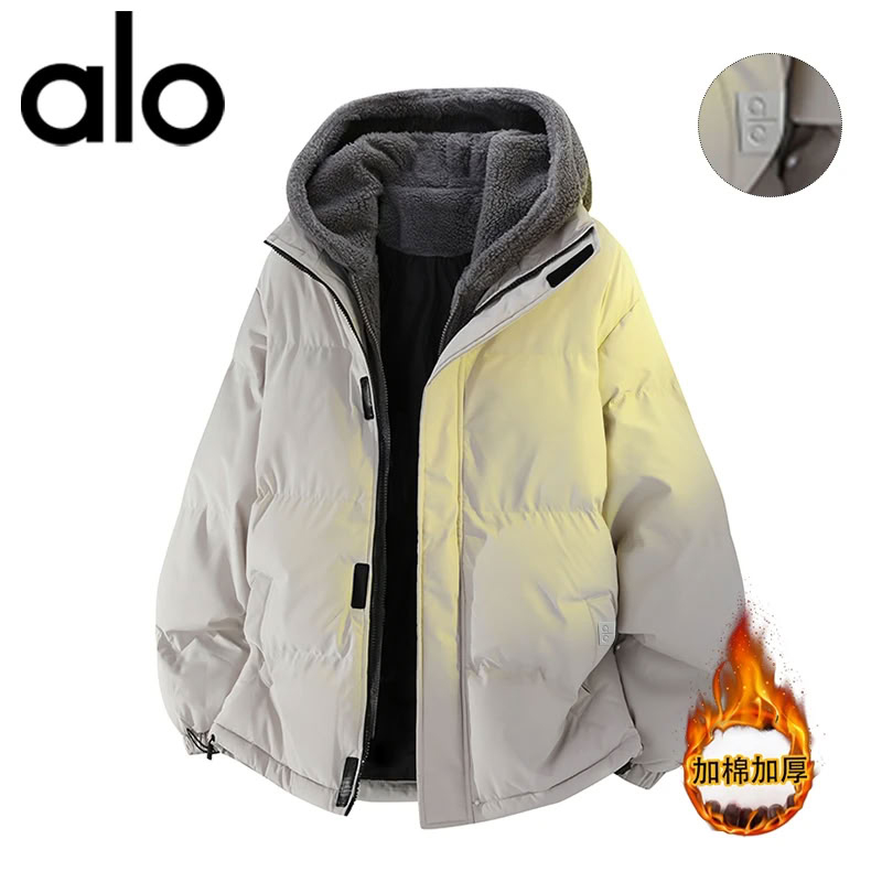 官方奥特莱斯品牌折扣 冬季假两件宽松棉衣男连帽大码棉服外套