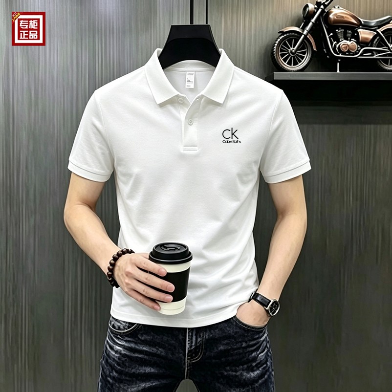 正品 CK 男士夏季短袖T恤高端时尚休闲高级感男装polo衫高贵上衣