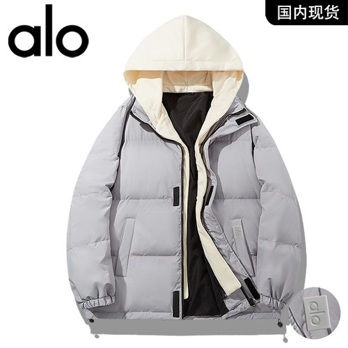 官方奥特莱斯品牌折扣 冬季保暖加绒假两件羽绒服休闲情侣外套