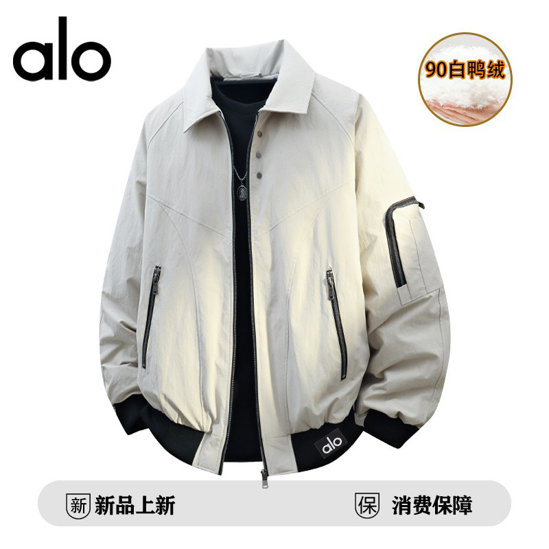 官方奥特莱斯品牌折扣 冬季翻领羽绒服男90白鸭绒休闲夹克外套
