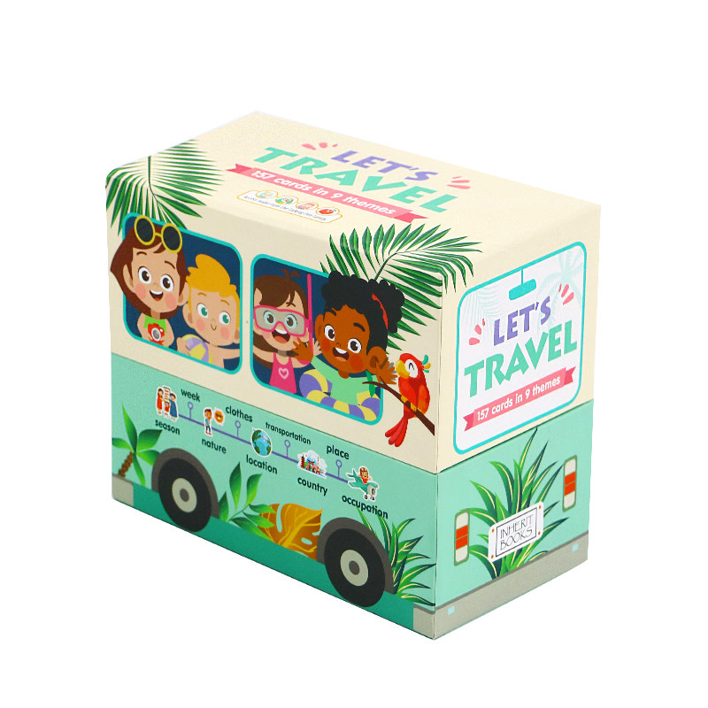 【点读版卡片】旅游巴士卡lets go to travel英语闪卡157张启蒙早教