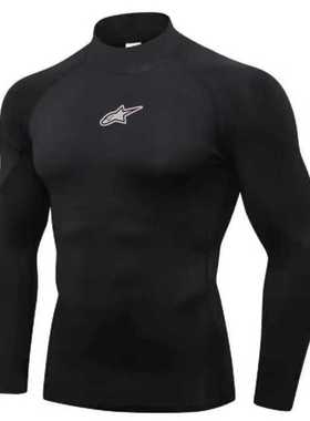 新款A星摩托车自行车高领版长袖机车滑衣打底内衣衫排汗衫速干衣