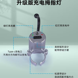 采耳方形圆柱形拇指灯专业采耳工具灯高清聚光杨波老师采耳工具