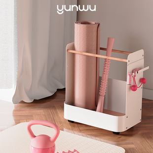 云物生活瑜伽垫收纳架小推车可移动金属多功能运动健身器材收纳筐