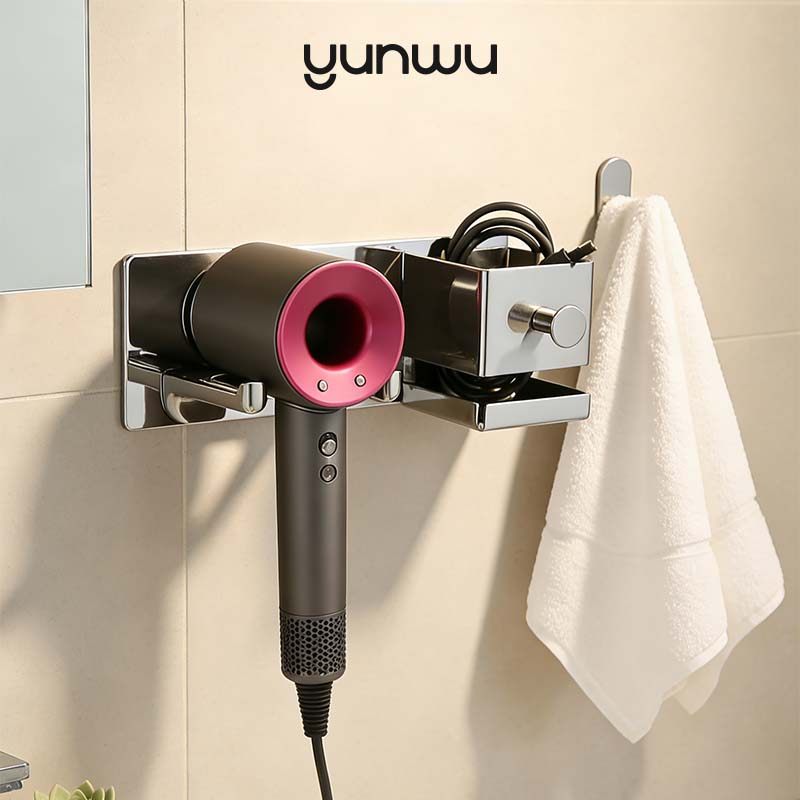 云物生活浴室壁挂置物吹风机收纳架304不锈钢免钉上墙壁挂置物架,家庭/个人清洁工具,吹风机置物架,淘宝优惠券,粉丝福利购,淘宝优惠卷