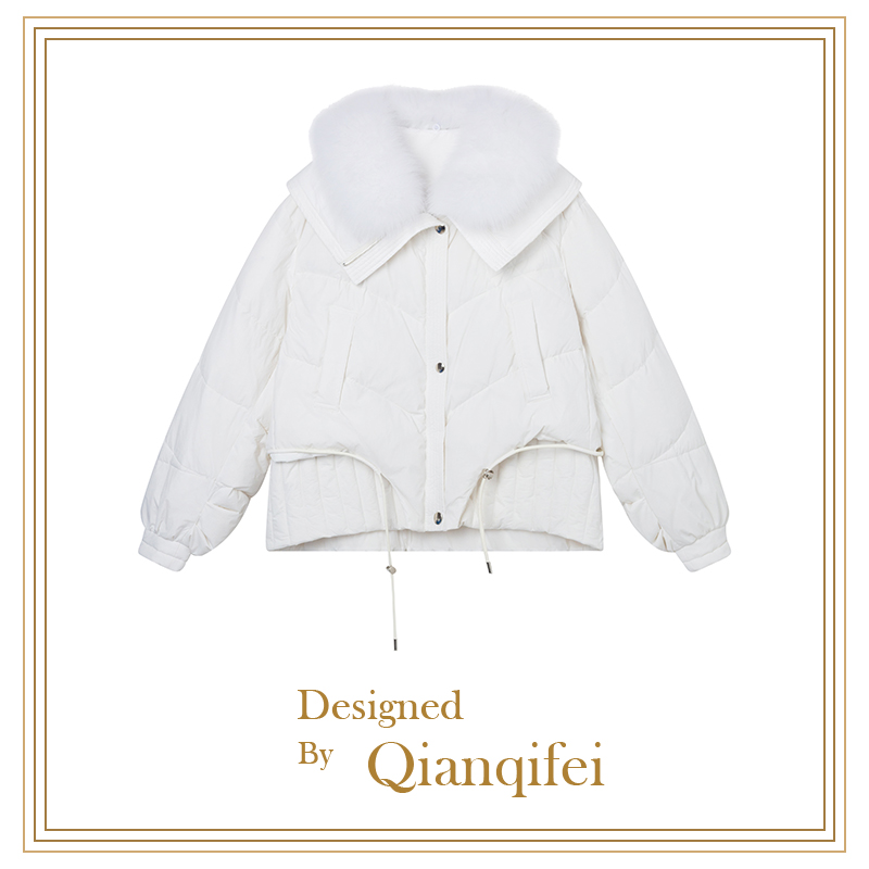 【5原】2023新款小众设计感大毛领宽松短羽绒服 MW24930