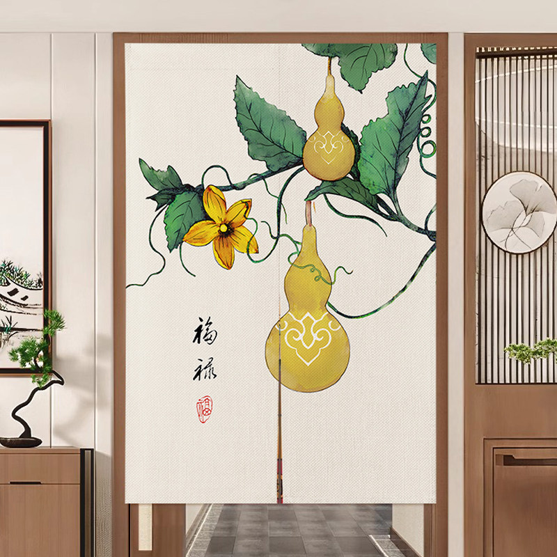 高级感中式门帘半帘防窥通风玄关入户门隔断帘厨房卫生间遮挡帘子图片