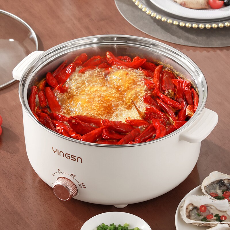 304不锈钢蒸煮泡面锅家用火锅正功能品食品级电煮锅宿舍电火锅多