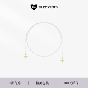 戴燕妮同款 轻奢复古小众设计高级感时尚 饰品 FLV鸢尾露珠长项链