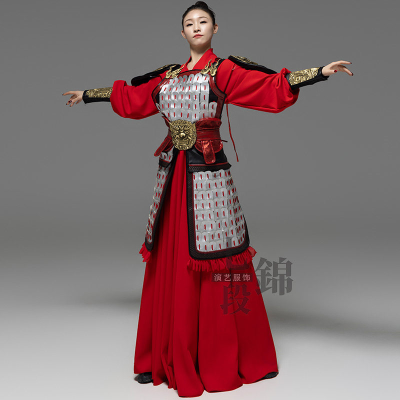 七段锦花木兰女将军同款盔甲舞蹈服舞台演出服装影视演出服装租赁图片