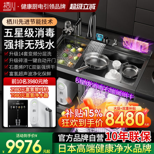 日本栖川集成水槽洗碗机14套分层