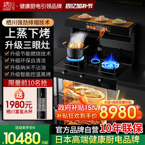 日本栖川三眼集成灶上蒸下烤变频
