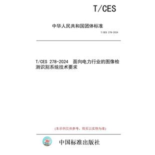 标准 面向电力行业 纸版 图像检测识别系统技术要求 2024 图书 278 CES