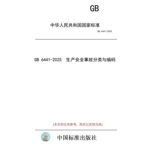 【纸版图书/标准】GB 6441-2025  生产安全事故分类与编码