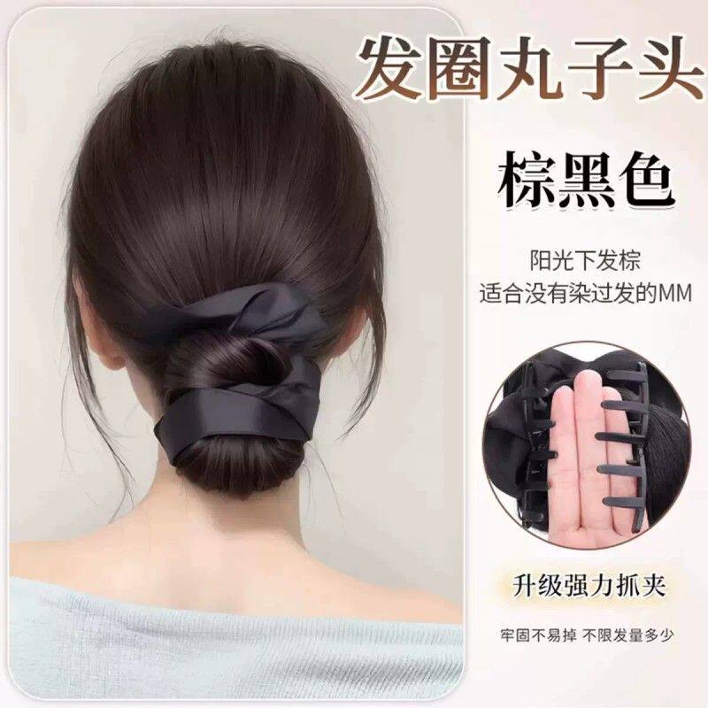 短发留长过渡发夹丸子头假发抓夹女彷真发花苞头盘发神器发饰