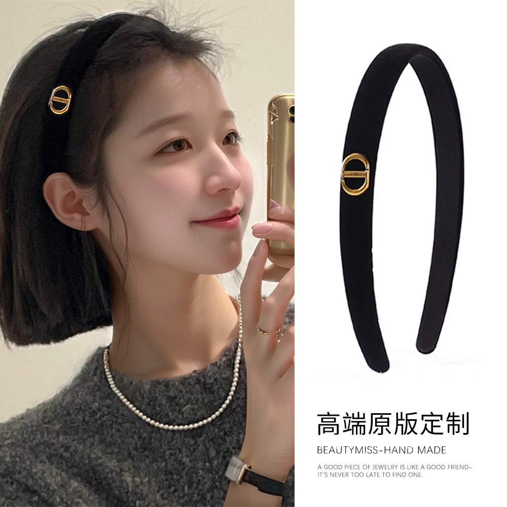 法式细发箍高级感洋气时尚发窟头箍新款洗脸头饰发卡丝绒高档发饰