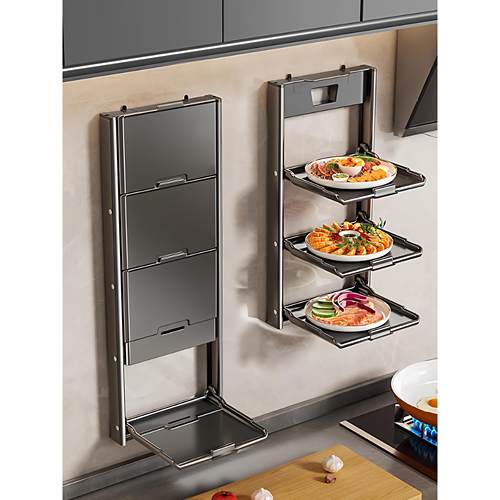 厨房吸盘备菜置物架多功能配菜架免打孔可折叠收纳架微波炉清洁器