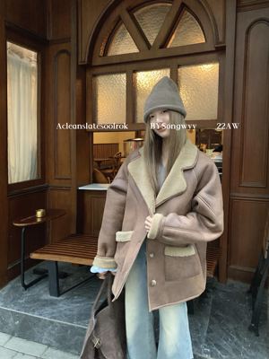 soolrok松未韵一羊羔毛厚外套