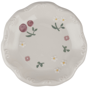 釉下彩浮雕陶瓷碗盘套装家用可爱高级感好看的饭碗盘子奶油风餐具