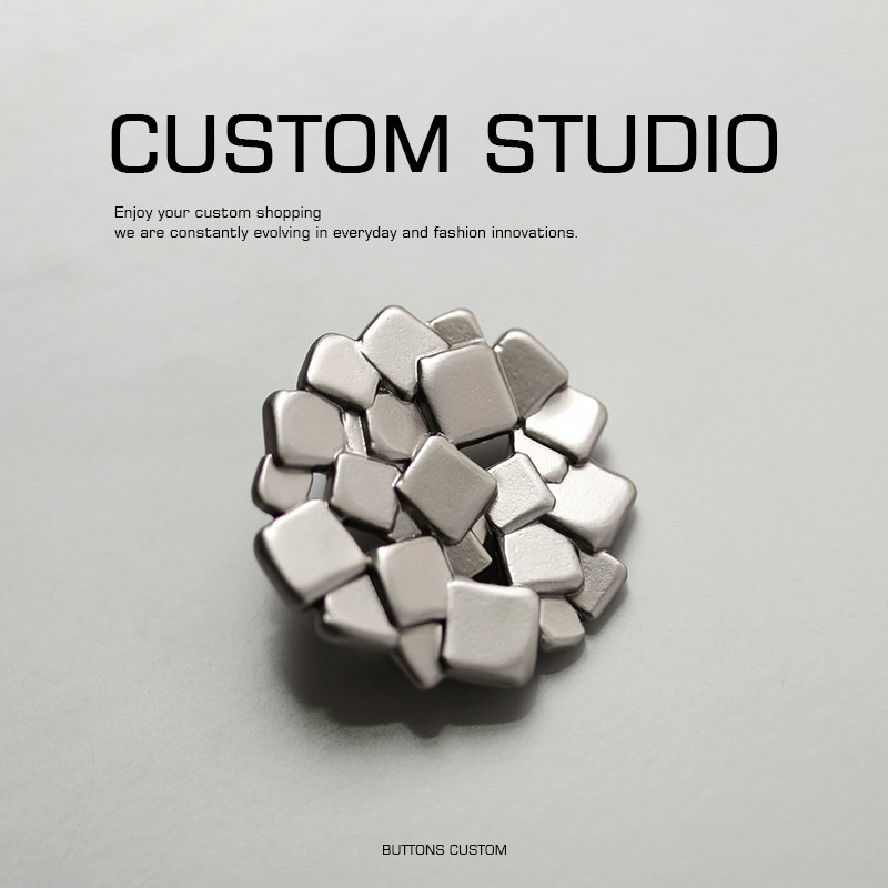 水立方 异形扣金属不规则设计师辅料大衣风衣外套服装高端扣子