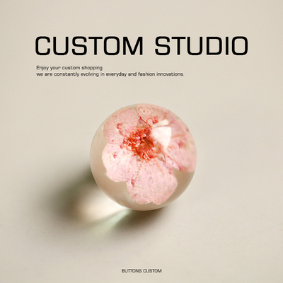 干花树脂中国风珍珠纽扣