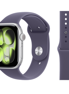适用苹果手表表带iwatch11表带s10新款硅胶s9/8/7梅子色46mm女applewatchs11表带男49运动透气潮ultra23代ins
