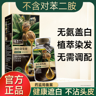 Hansi韩愢染发膏染发剂山核桃护染膏染发剂在家自己染染发膏正品
