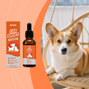 Kriath宠物耳朵护理剂 温和配方清洁耳道维持耳部清爽日常护理剂