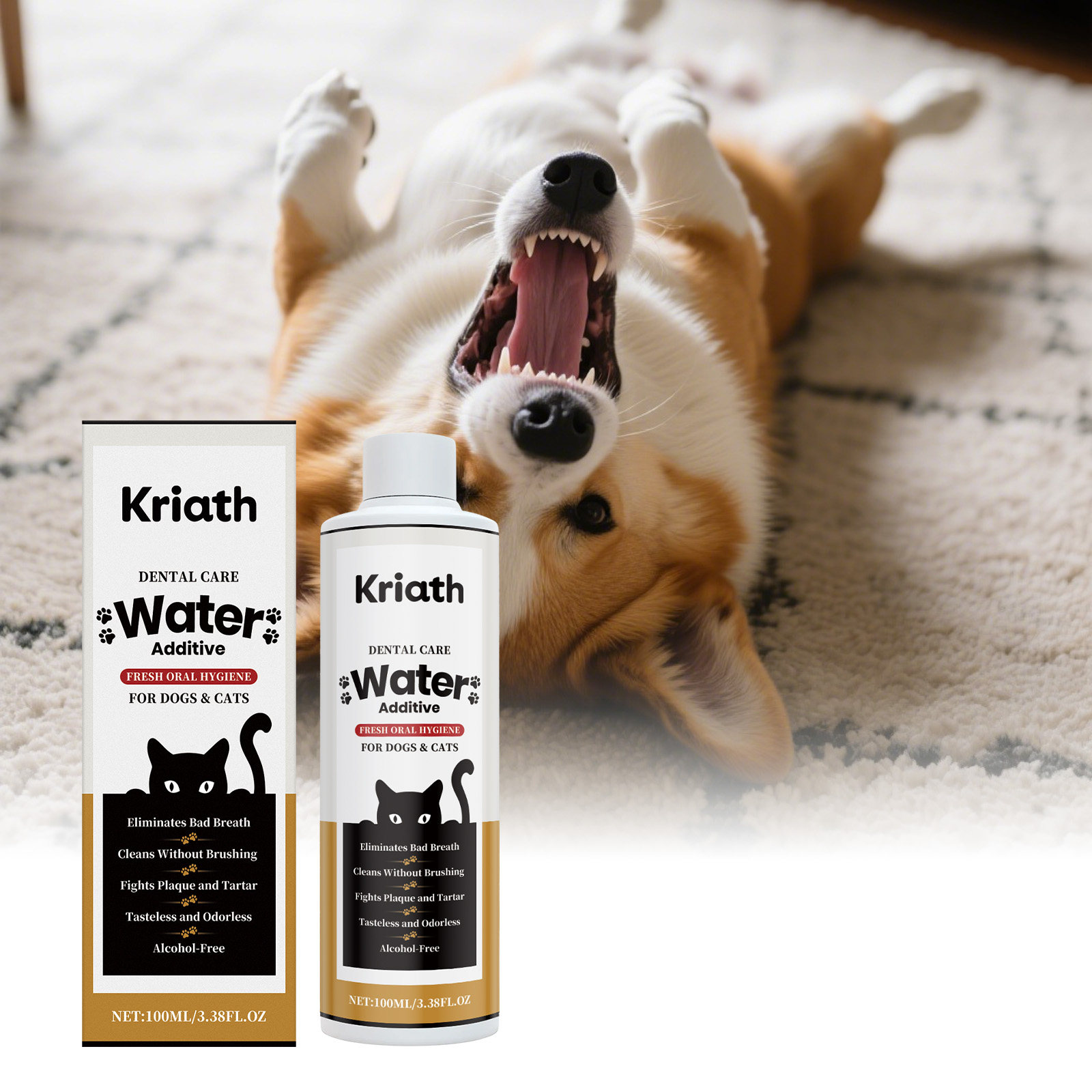 Kriath 可饮用宠物漱口水 日常温和呵护宠物嘴巴卫生清洁异味护理,宠物/宠物食品及用品,狗口腔清洁,淘宝优惠券,粉丝福利购,淘宝优惠卷